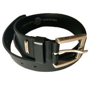 Fossil Black Belt Italian Full-Grain Leather